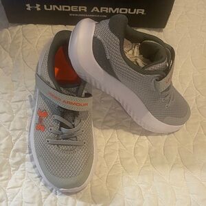 Under Armour Kids' Sneakers in Gray with Orange Accents